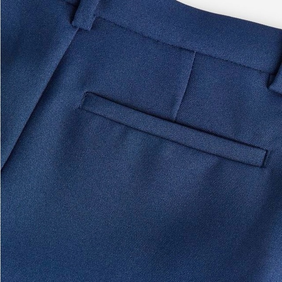 9-10 NEW H&M Woven Dress Pants / Uniform Pants, Dark Blue, Relaxed Fit - Picture 4 of 11